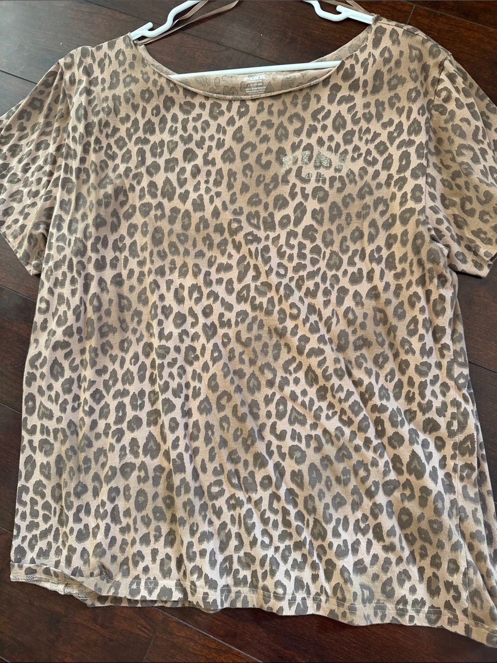 PINK Victoria's Secret Leopard Print Short Sleeve Tee - Tan/Brown